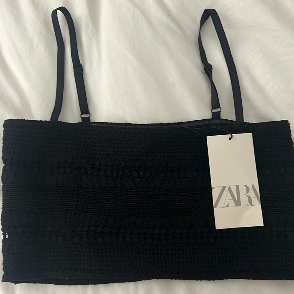 Zara black crop top